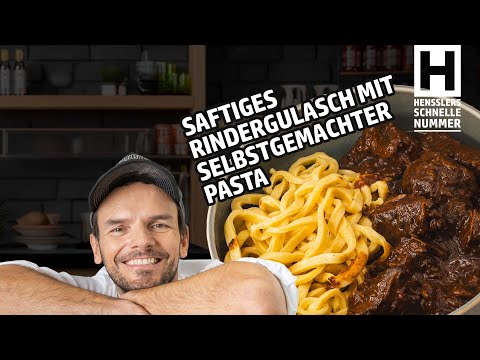 Quick Juicy Beef Goulash with Homemade Pasta Recipe by Steffen Henssler