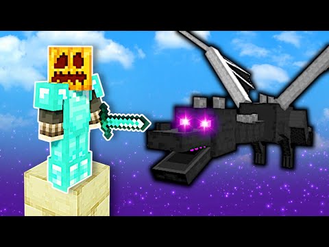 Ender Dragon Battle but in ONE BLOCK Skyblock! - Minecraft Multiplayer Gameplay