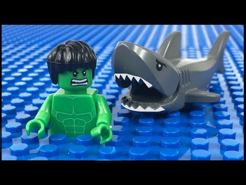 LEGO Hulk Shark Attack STOP MOTION LEGO Hulk Fishing Trip | LEGO Hulk | By LEGO Worlds Video