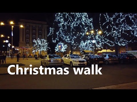 Ostrava - Christmas walk in Ostrava Poruba Czech republic, Night walk