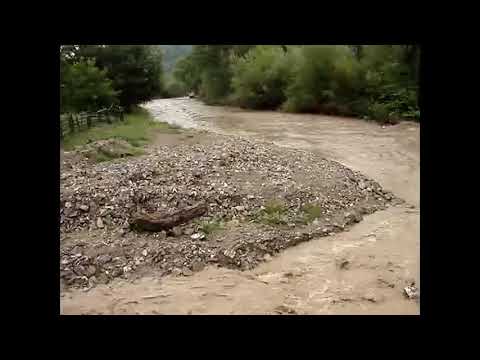 Viitură pe pârâul Grasu și râul Bistricioara