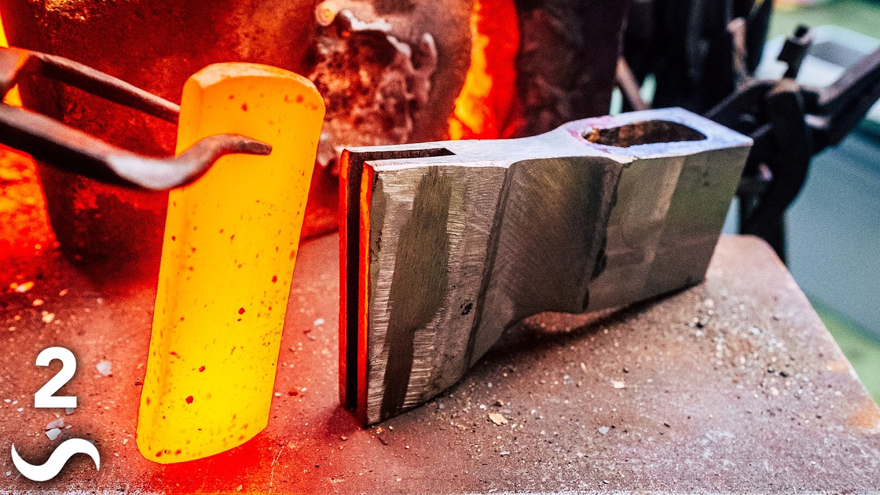 Titanium Damascus Axe - Part 2