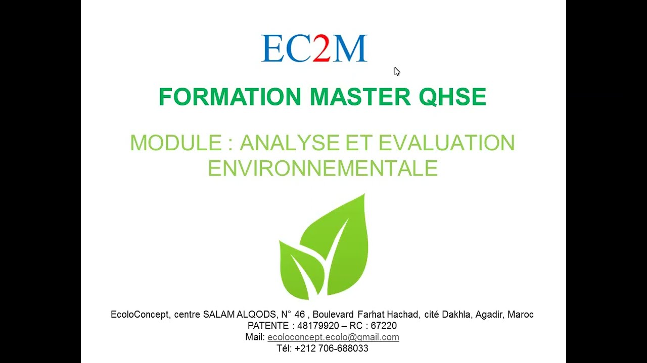 Évaluation environnementale et perspective de cycle de vie: Master QHSE