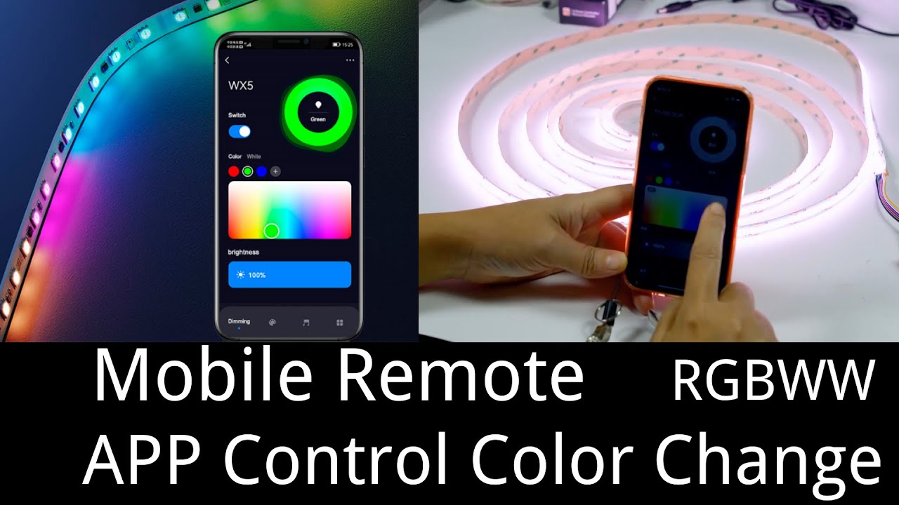 RGBWW COB LED Strips with APP mobile controller 1