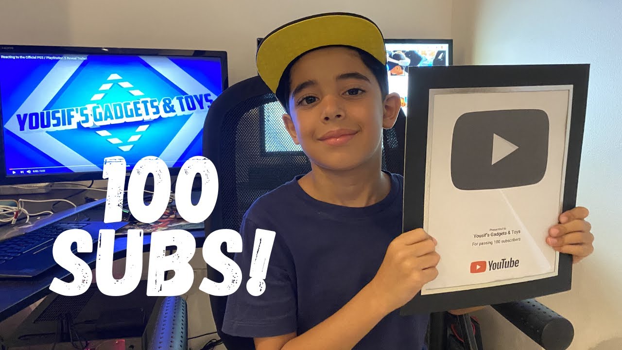 My Graphite Play Button for Passing 100 Subscribers. Thank You!