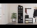 Armoire à chaussures 54x34x183 cm noir | video 1