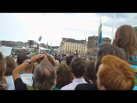 Royal Couple departing the boat. Royal wedding Stockholm Sweden 2010.