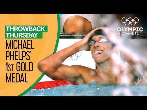 Michael Phelps' 1st Olympic Gold Medal | Throwback Thursday