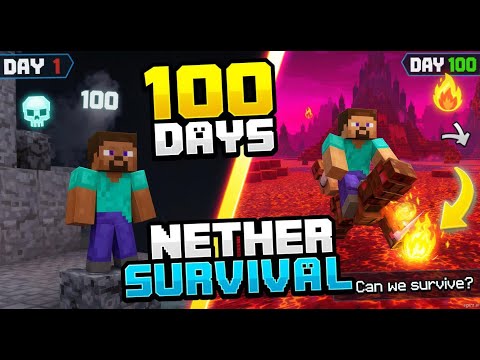 Sfida di sopravvivenza nel Nether in Minecraft: sopravvivere 100 giorni nell'oceano di lava