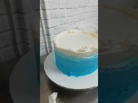 Como forrar un pastel con efecto de colores degradados. #pastelesdecorados #ombrecake