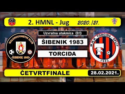 2. HMNL Jug, ČF.: ŠIBENIK 1983 - TORCIDA  9:1, 28.02.2021.