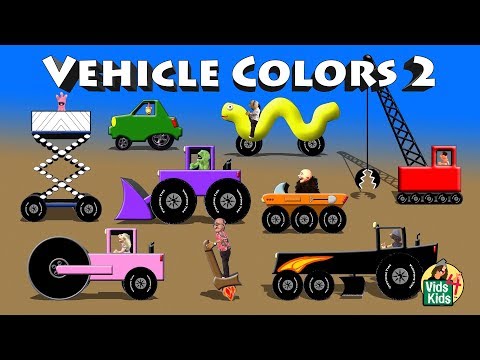 Vehicle Colors 2 - Crane ATV Grader Road Roller Scissor Lift Limo Electric Car
