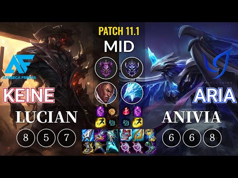 AF Keine Lucian vs CGA Aria Anivia Mid - KR Patch 11.1