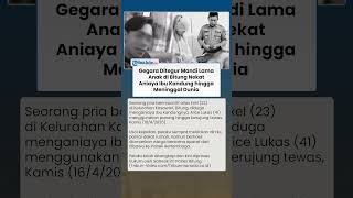 TEGA! Anak di Bitung Aniaya Ibu Kandung hingga Tewas Hanya karena Ditegur Mandi Lama