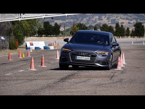 Audi A6 2018 – Maniobra de esquiva (moose test) y eslalon | km77.com