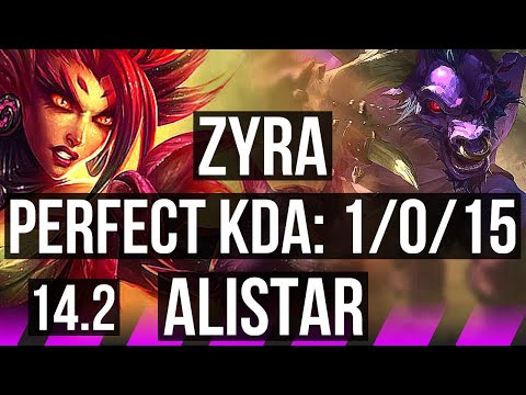 ZYRA & Samira vs ALISTAR & Varus (SUP) | 1/0/15, 300+ games, Rank 12 Zyra | JP Master | 14.2