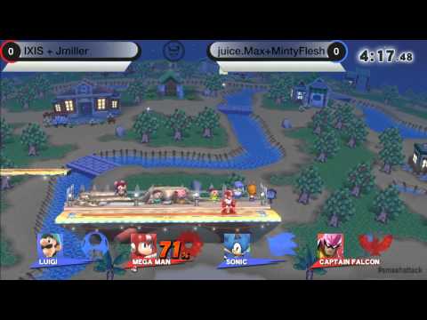 Smash Attack 3 - SSB4 Doubles - IXIS + Jmiller vs juice.Max + MintyFlesh