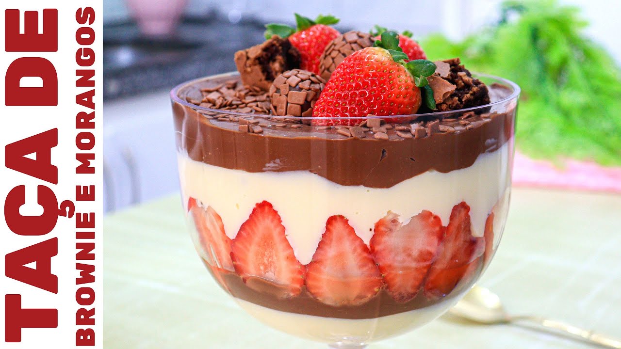 A SOBREMESA MAIS PEDIDA: TAÇA MOUSSE DE NINHO COM BROWNIE E MORANGOS | Irresistível!