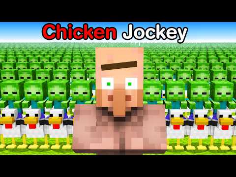 1000 Chicken Jockey Vs Village in Minecraft!