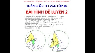 BÀI HÌNH ĐỀ LUYỆN SỐ 2  ÔN THI VÀO 10  SÁCH ÔN TẬP