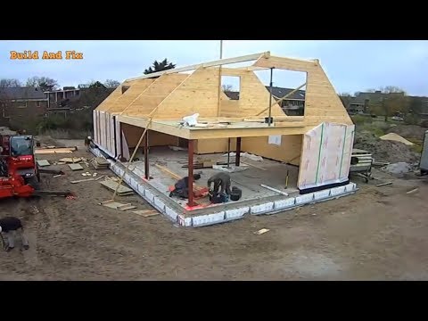 Amazing Construction Wooden House, Fast Wooden house building Skills Process