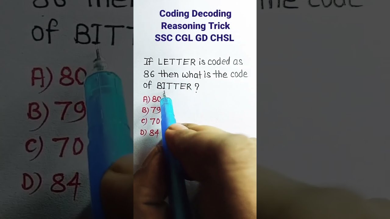 Coding Decoding | Coding Decoding Reasoning Tricks | Reasoning Shortcuts Tricks| #shorts