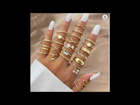 IFKM 51 Pcs Gold Knuckle Rings Set For Women