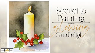 “Light Up” Your Artwork! Unveiling the Technique for Painting a Glowing Watercolor Christmas Candle!