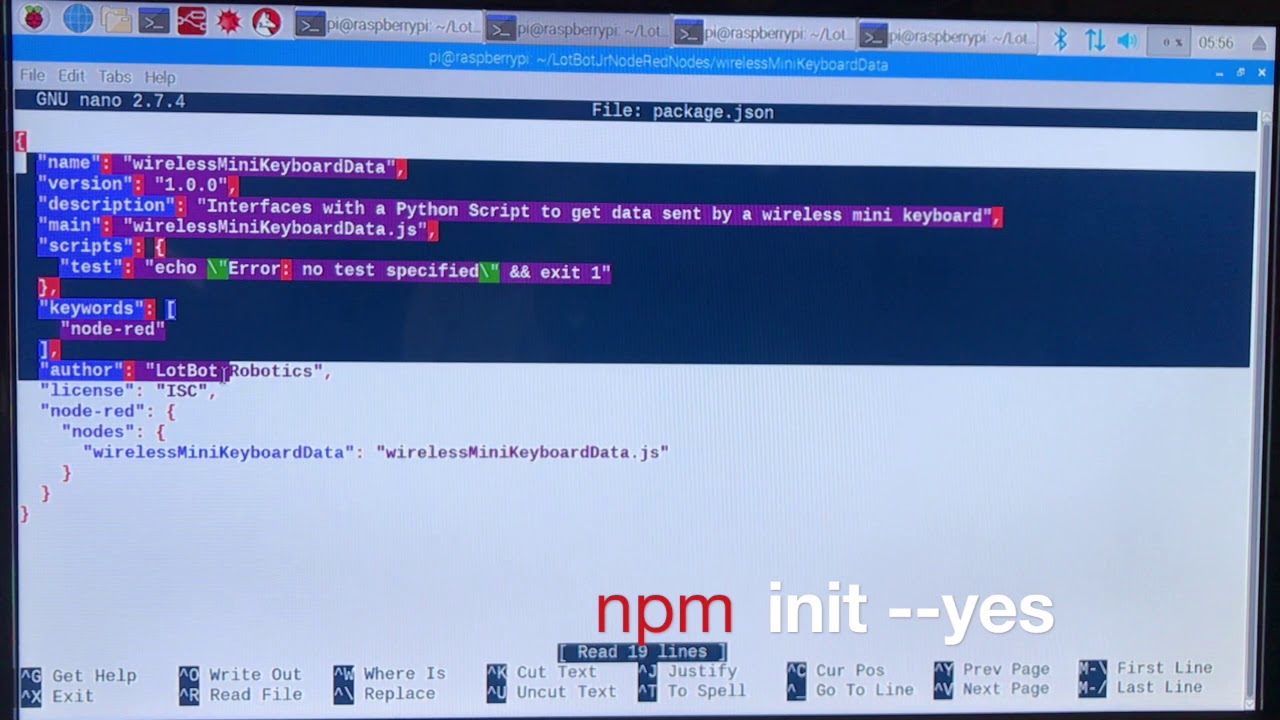 LotBot Jr (Part 3 - Node Red Node code) - an ESP32, Raspberry PI, Node Red, MQTT, Wifi A P Project