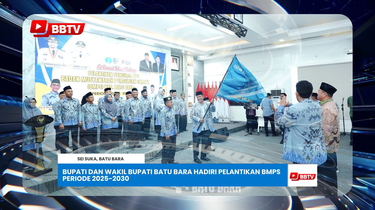 BUPATI DAN WAKIL BUPATI BATU BARA HADIRI PELANTIKAN BMPS PERIODE 2025-2030