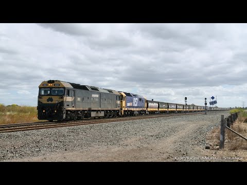 5KC5 Pacific National Grain Train Departs Gheringhap - PoathTV Australian Trains & Railways