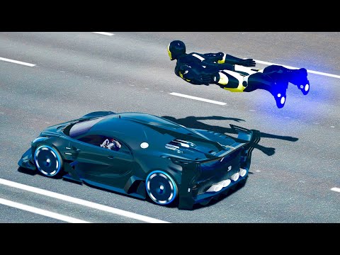 Black Iron Man vs Bugatti Black Devil VGT Concept - Drag Race 20 KM