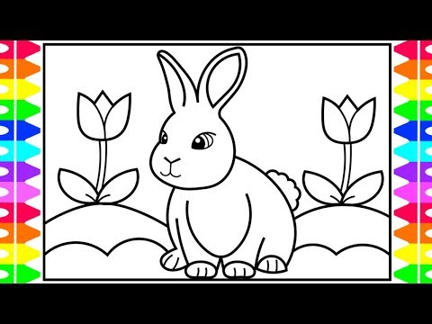 How to Draw a Rabbit for Kids 🐰🌈🌷Rabbit Realistic Drawing ...