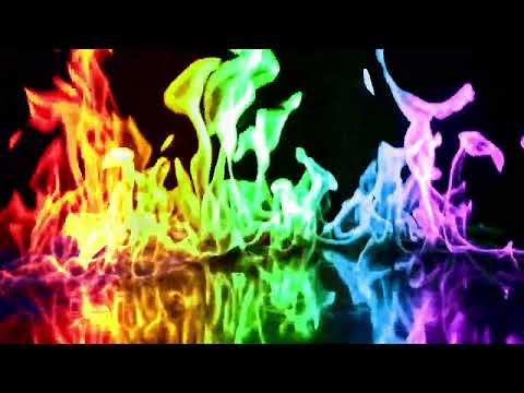 Rainbow Flames On Mirror Surface (4K UHD)🏳‍🌈
