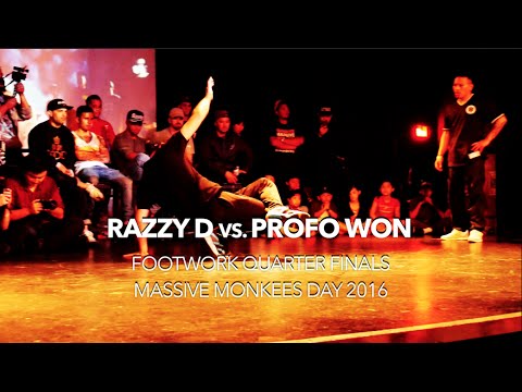 Razzy D vs. Profo Won | Footwork Quarter Finals | Massive Monkees Day 2016 |#SXSTV