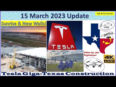 Bluebonnets, Concrete Walls, Stamping Foundations, Oh My! 15 March 2023 Giga Texas Updates (07:55AM)