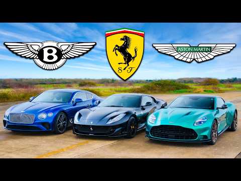 Aston Martin Vanquish v Ferrari 812 v Bentley GT Speed: DRAG RACE