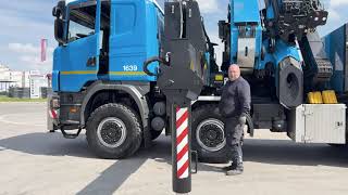 Scania G440 8x8 PALFINGER PK 100002 FLY JIB WINCH CRAN kamion s ravnom platformom | Slika 4 - Autoline
