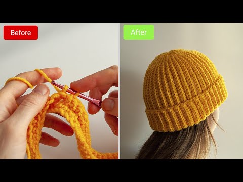 Easy Crochet Beanie For Beginners | Crochet Hat for Men & Women