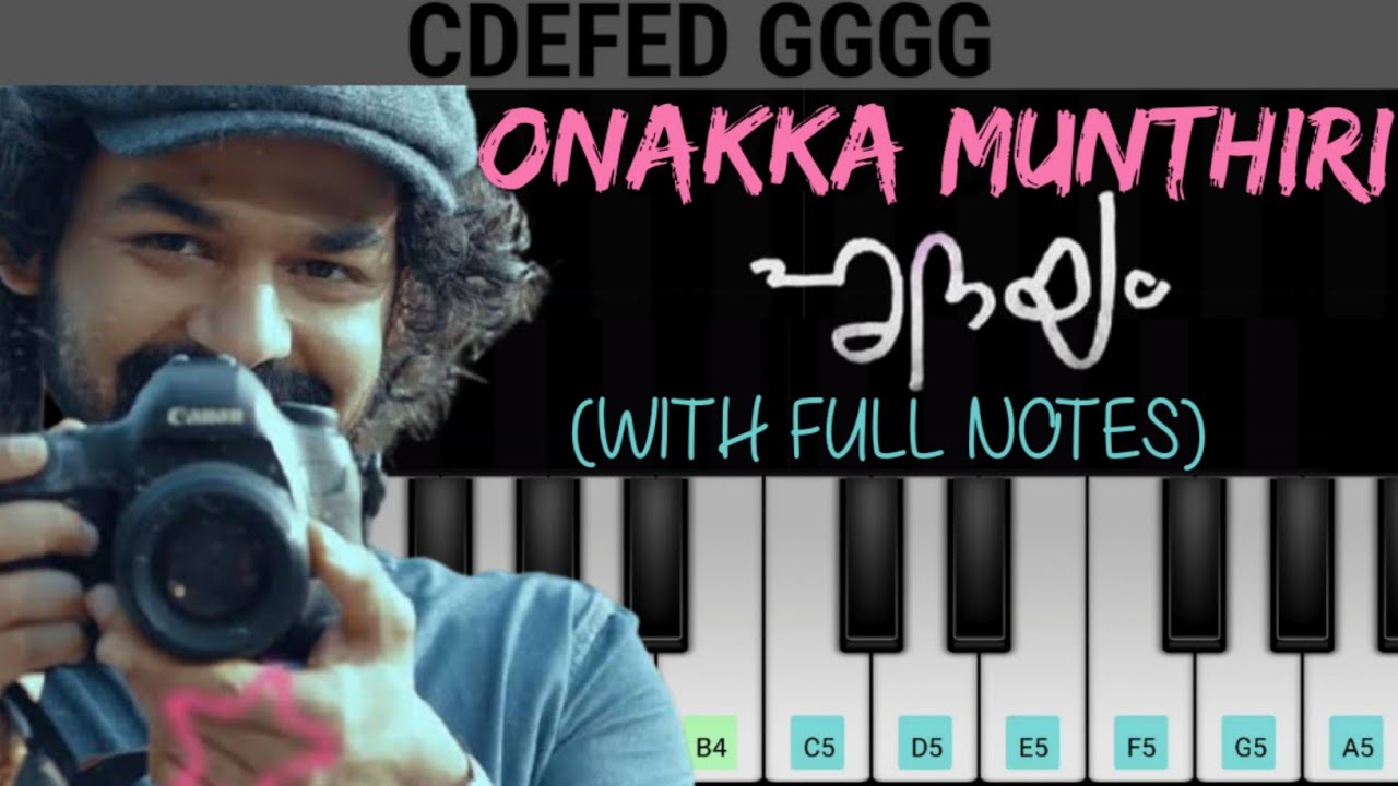 Onakka Munthiri Piano Tutorial | Hridayam | Keyboard Notes