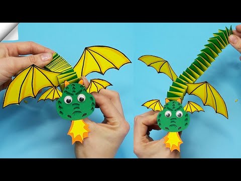 DIY 3D paper DRAGON Moving paper toys