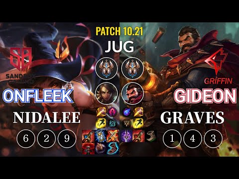 SB OnFleek Nidalee vs GRF GIDEON Graves Jungle - KR Patch 10.21
