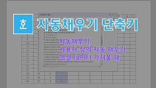 [한글]자동 채우기 단축키