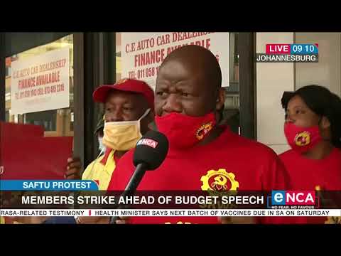 SAFTU Protest Members strike ahead of budget speech