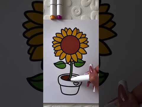 Just a tall bundle of sunshine energy🌻#asmrsounds #asmrcoloring #satisfyingvideo #art #satisfying