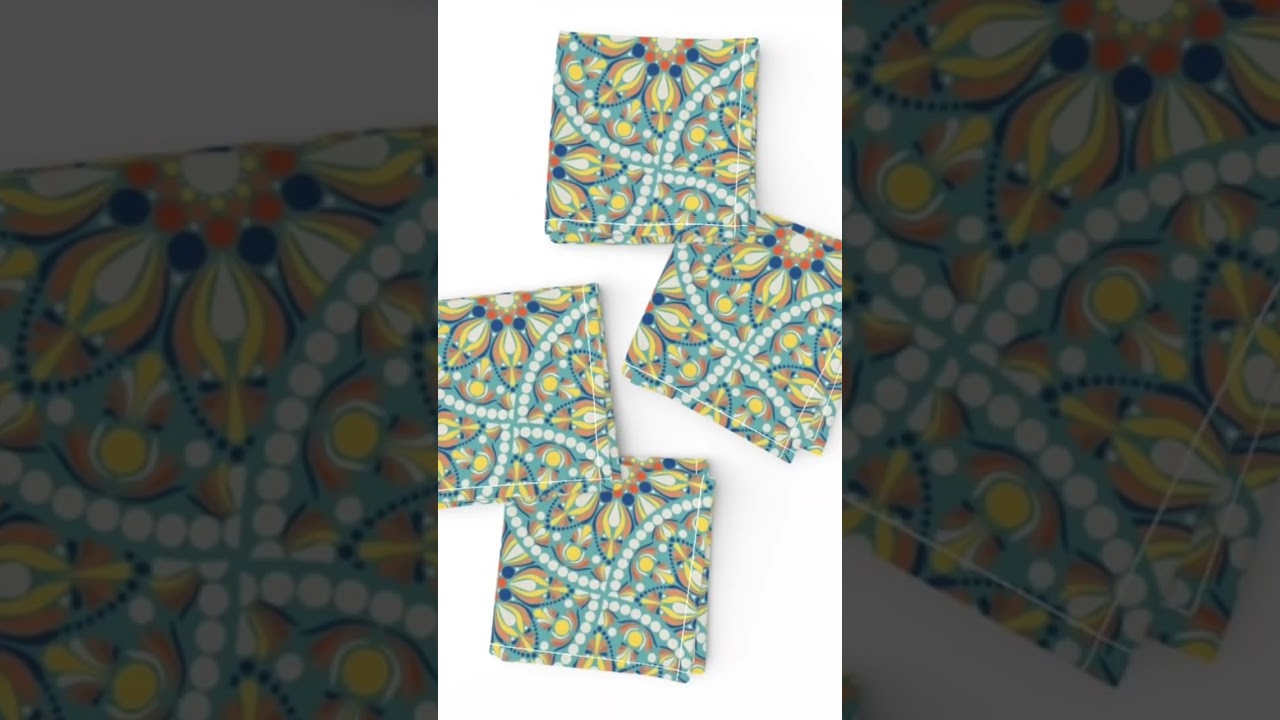 Bold Maximalist Mosaic Mandala | Aegean Summer Art Deco Pattern on Spoonflower