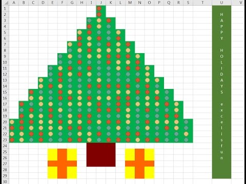Merry Christmas Tree Fun In Excel RAND Function and Conditional Formatting Excel Magic Trick 1245