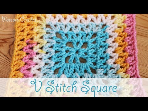 Super easy crochet: V Stitch Square