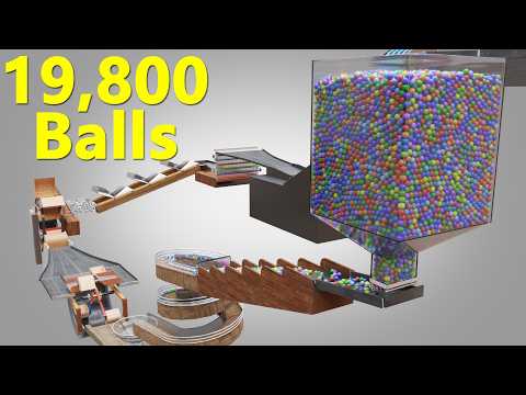 19,800 Colorful Balls Marble Run Loop animation V16