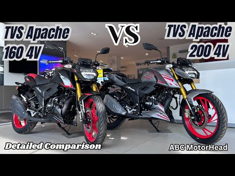 2025 TVS Apache RTR 160 4V USD Suspension Vs Apache 200 4V USD Suspension Most Detailed Comparison.